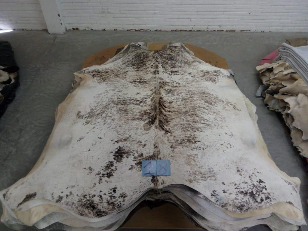 White Black Grey Tan Hand-Select Premium Brazilian Hide, XL #18