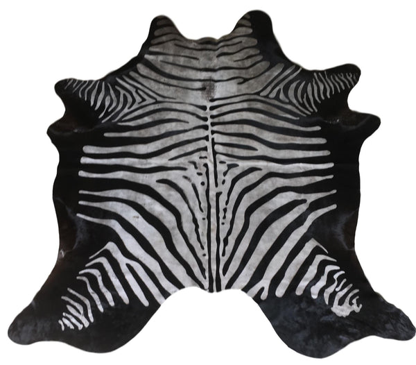 Antique Zebra Acid Washed Premium Brazilian Cowhide, XL CH25DVD R