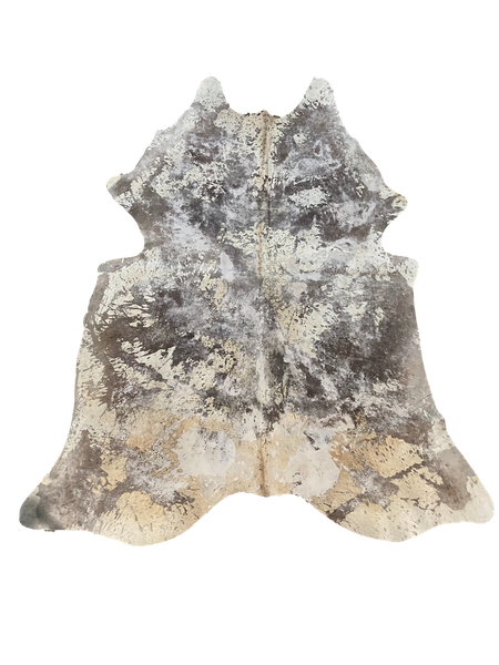Concrete Acid Washed Premium Brazilian Cowhide, XL CH75DVN R