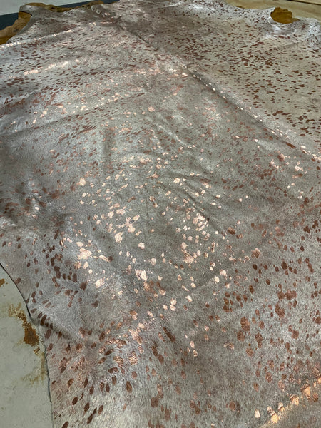 Champagne Devore Rosegold Acid Washed Premium Brazilian Cowhide, XL CH77DVN R